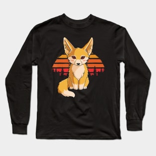 Retro Vintage Fennec Fox Cute Foxes Long Sleeve T-Shirt